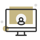 user in the computer screen icon