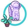 A student's purple astronaut avatar